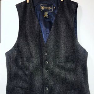 Rugby Ralph Lauren Black Pinstripe Vest Sz 38R